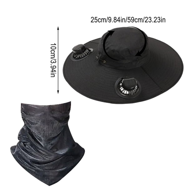 Luzes Solares Al Aire Libre Amplio Sombrero de Pesca Al Aire Libre Del Ventilador Del Sol Sombrero Del Sol de los Hombres con Sombrero de Pesca Del Ventilador Del Sol Sombrero Del Ventilador Ajustable