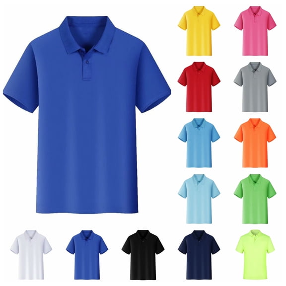 sususu Mens Short Sleeve Pique Polo Shirts Cozy Performance Collared Neckline Comfort Stretch Golf Shirt (Blue,XXXL)