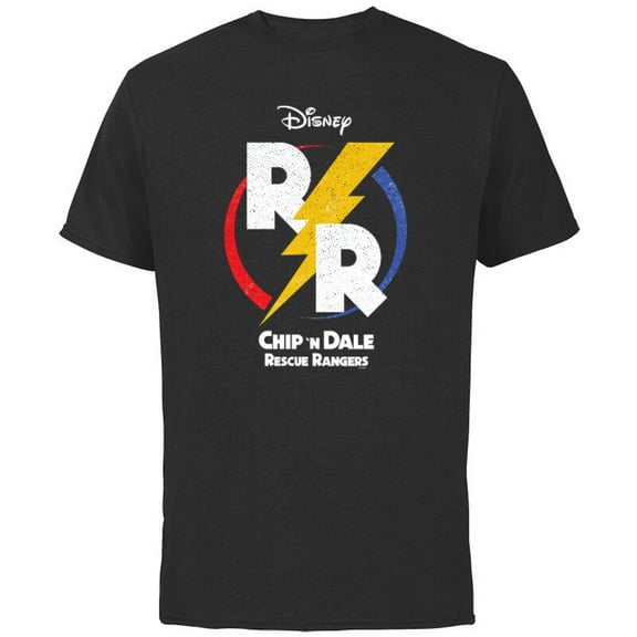 Disney Chip ‘N Dale Rescue Rangers Logo - Short Sleeve Cotton T-Shirt for Adults - Customized-Black