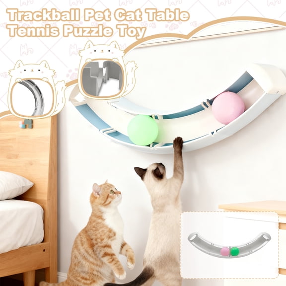 Interactive Cat Toy Ball Track - DIY Assembled Puzzle Toy with Colorful Balls Stimulates Hunting Instinct for Indoor Cats & Kittens (1 Piece)