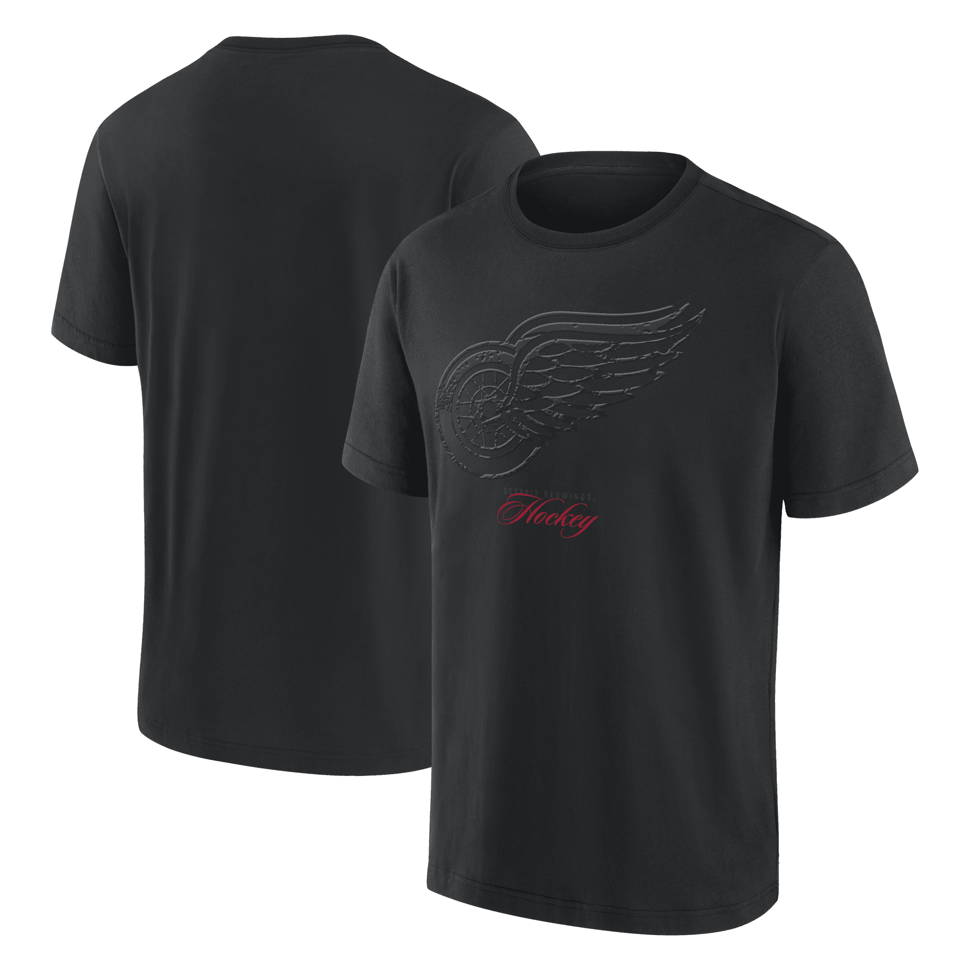 Men-s Fanatics Detroit Red Wings Blackout Heavyweight T-Shirt