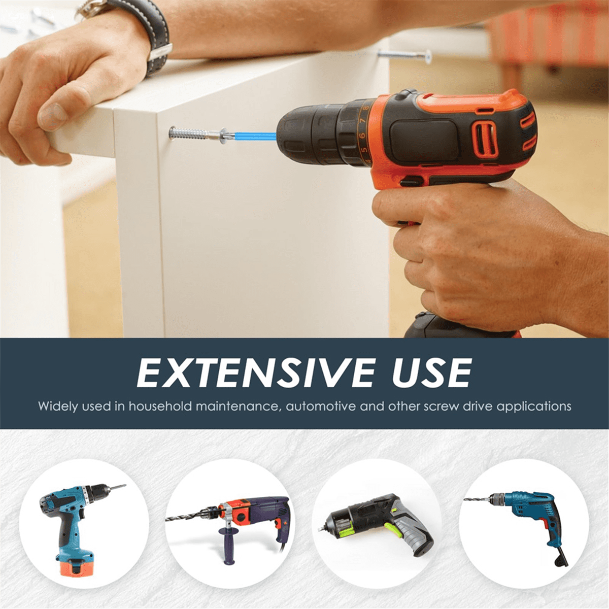 42Pcs Magnetic Screwdriver Bit Set,1/4 Inch Hex Shank Impact Driver Bit,1 Inch-6 Inch Length Steel Anti Slip Drill Bits