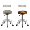 thumbnail image 3 of Uemuo Orange Pumpkin Pattern Round Bar Stool Seat Covers Washable Stool Cushion Slipcover Elastic Bar Chair Covers-, 3 of 7