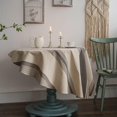 thumbnail image 6 of Brown Burlap Cotton Linen Table Clothes Farmhouse Tablecloth Striped Picnic Table Cover Heavy Fabric Table Top Coffee Kitchen Décor Round 60 inch, 6 of 6
