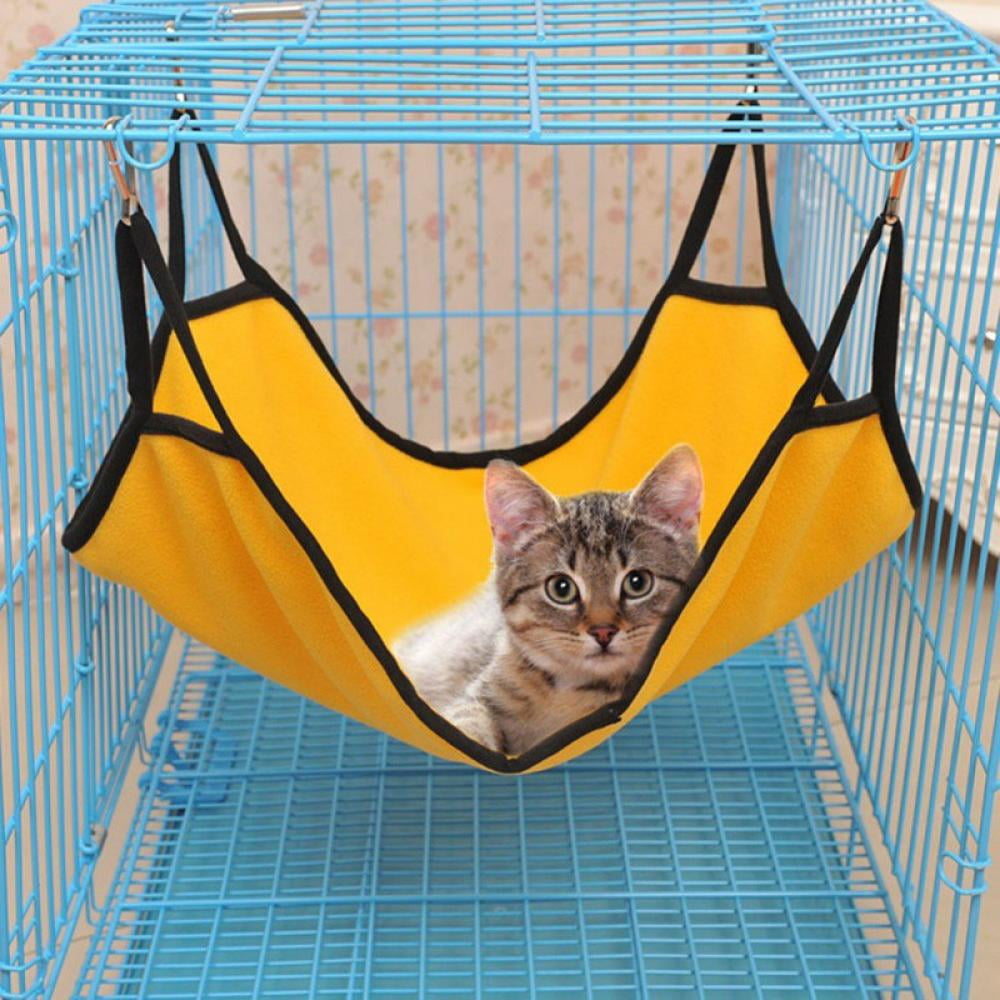 50cm Adjustable Pet Hanging Bed Mat,Soft Plush Winter Pet Hammock for Cat,Guinea Pig,Rabbit and Others,with A Pet Toy Ball Navy Feelava Cat Cage Hammock,1pcs Cat Hammock Hanging Bed,60