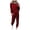 Red, variant on Women Long Sleeve Color Block Patchwork Crewneck T Shirt Top Blouse And Long Pants Leggings Casual Outfit Set Women Long Suit Wedding Jumpsuits for Women Bride Petite Pant Suits for Women Dressy