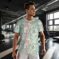 thumbnail image 3 of Wukai Watercolor Tiger Print Men's Short-Sleeved Mesh T-Shirt,Quick-Dry Short Sleeve Workout T-Shirt-Large, 3 of 8