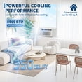 thumbnail image 3 of 8000 BTU Window Air Conditioner with Remote Control, Cools up to 350 Sq. Ft, 3 Cooling & Fan Speeds, Quiet Operation, LED Digital Display, Ideal for Office Bedroom, 3 of 6