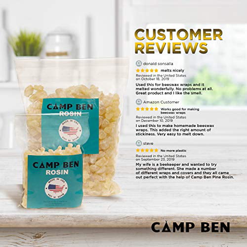 CAMP BEN 4oz Pine Rosin for Making Beeswax Food Wraps - Add Your Own  Beeswax - Instructions for DIY Cloth Clings - Food Safe Tree Resin - All  Natural
