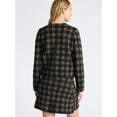 thumbnail image 3 of Free Assembly Women's Plaid Cardigan Sweater with Double Welt Pockets, Midweight, Sizes XS-XXL, 3 of 5