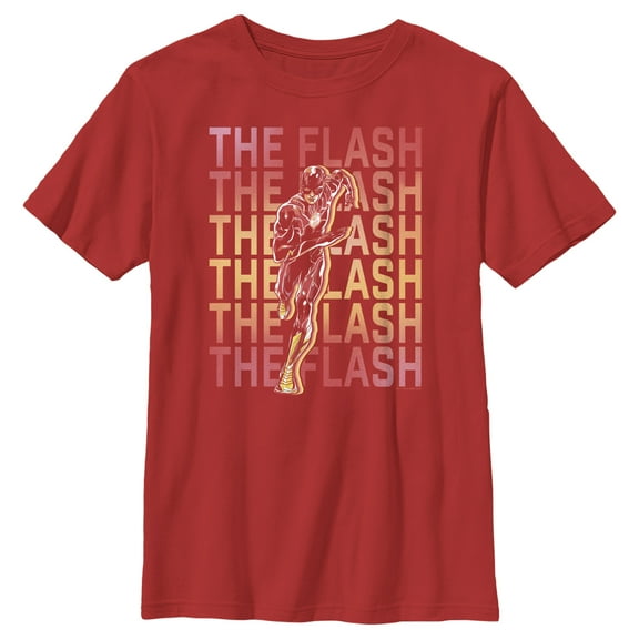 Boy's The Flash Speedster Stacked Logo Graphic Tee Red Medium