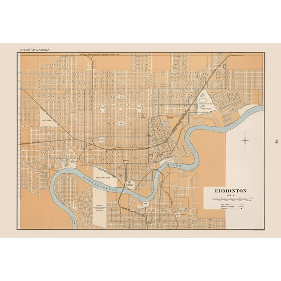 Historic Map - Edmonton Canada - Chalifour 1915 - Vintage Wall Art