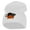 White, variant on Halloween Cat and Pumpkin Embroidered Knitted Short Beanie - White OSFM