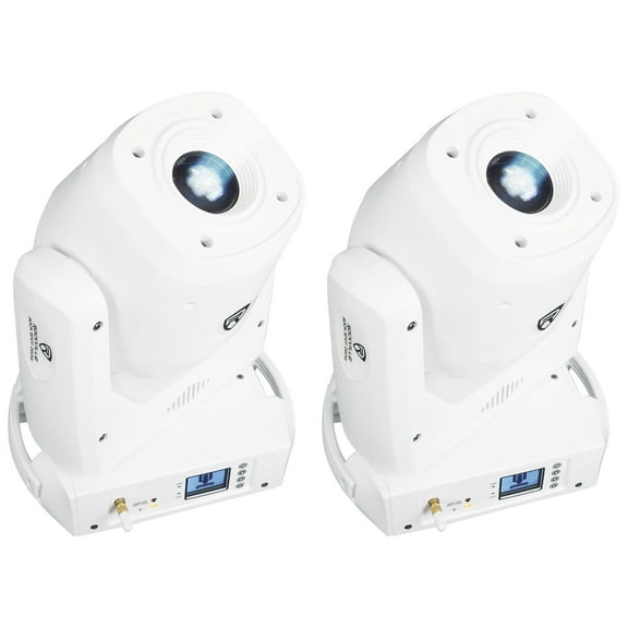 2 Rockville ROCK SPOT 260W WHITE DJ Moving Head LightsWireless DMX Prism Gobos