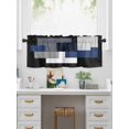 thumbnail image 5 of Valances for Windows Blue Black Rod Pocket Cafe Window Treatments Valance Curtains for Kitchen Bathroom Laundry Basement Windows 54"x18", 5 of 9