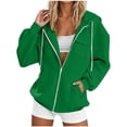 thumbnail image 3 of Fewfanhot Womens Jacket 2026 Spring Zip Up Hoodies Casual Long Sleeve Sweatshirts Fall Winter Track Jackets with Pockets, 3 of 6