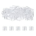 thumbnail image 1 of Uxcell 100-Pack Marcadores de Perchas de Ropa en Blanco, Clips de Prenda de Plástico que se Ajustan a Soportes de 3.5mm para Perchas de Ropa [Transparente], 1 of 1