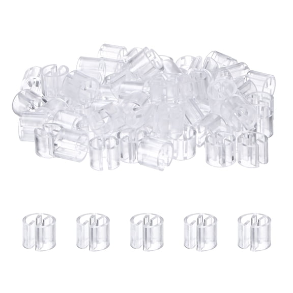 Uxcell 100-Pack Clothes Hanger Markers Blank, Plastic Garment Clips Fit 3.5mm Rod for Clothing Hangers [Transparent]