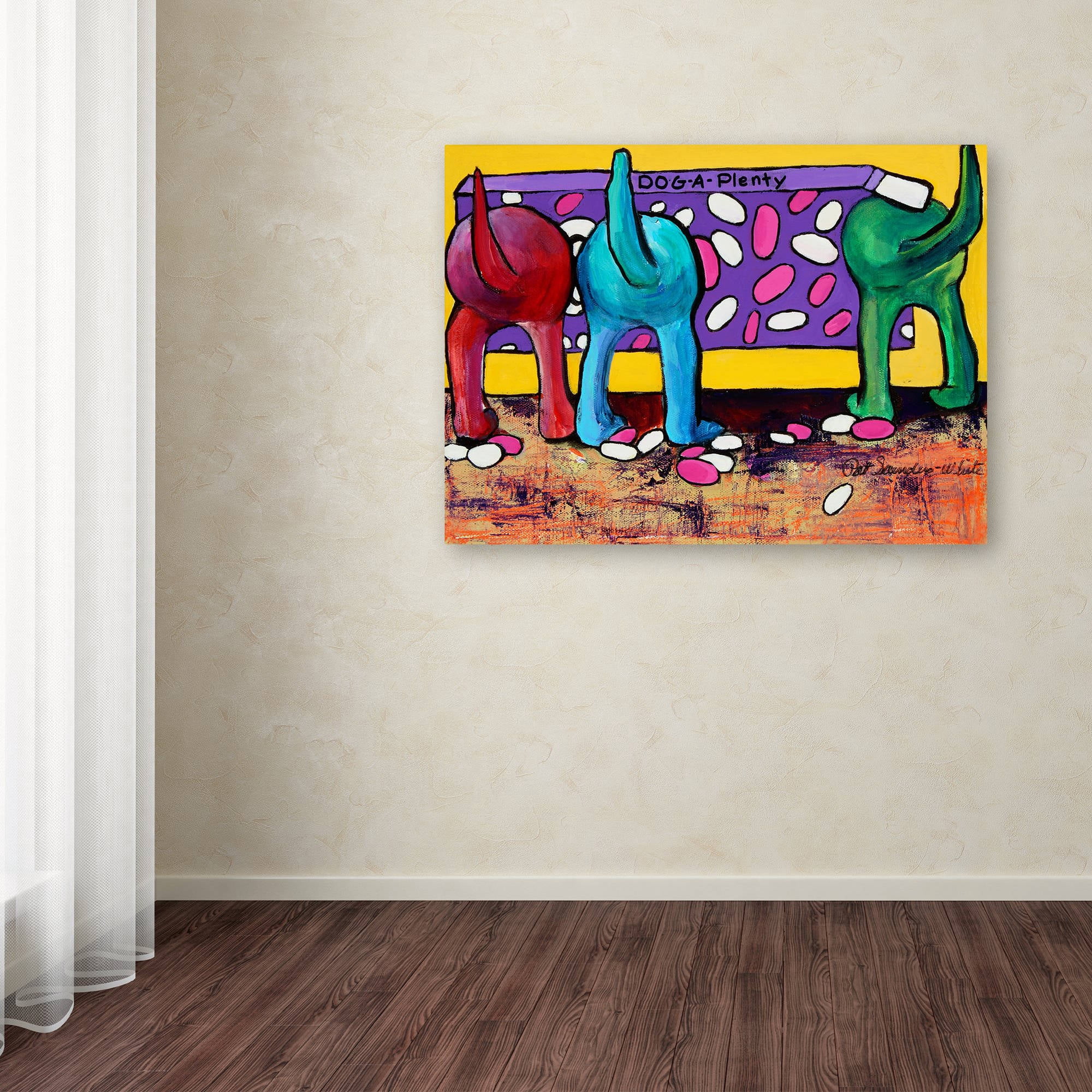 Trademark Fine Art Pat Saunders-White 'Dog-A-Plenty' 14" x 19" Canvas Stretched (190836059393)