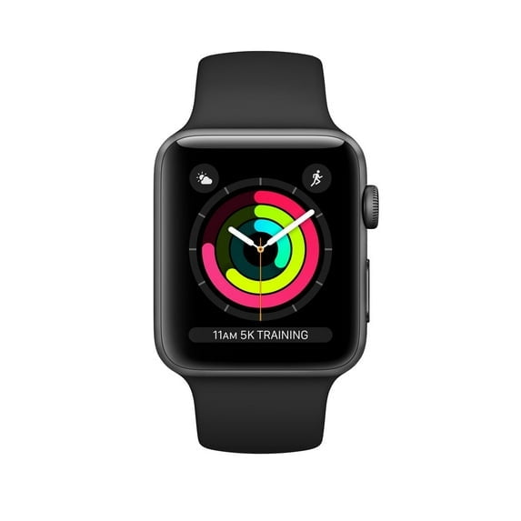 Restored Apple Watch Series 3 (GPS Only) 42mm Space Gray Aluminum Case with Black Sport Band (Refurbished)