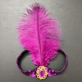 thumbnail image 2 of Christmas Gift Cocktail for Women Sequins Feather Headpiece Headband 192ts Headwear Hot Pink, 2 of 4