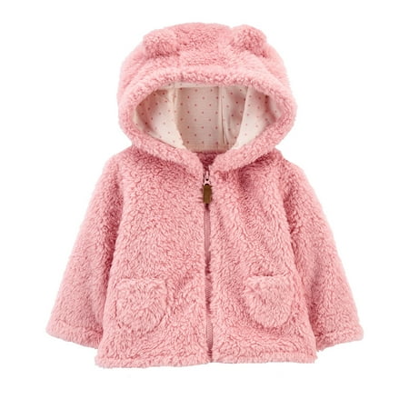 Carter's Baby Girls' Sherpa Jacket, Pink, 3 Months