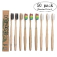 thumbnail image 2 of 50pcs Bamboo Toothbrush 100% Natural Organic Medium BPA Free Soft Healthy Brush-hy, 2 of 4