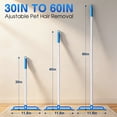 thumbnail image 2 of Carpet Rake for Pet Hair Removal - 2 in 1 Rubber Broom with 1 Silicone Brush, 60" Adjustable Long Handle, Cat Dog Carpet Scraper, 2 of 8
