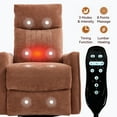 thumbnail image 3 of Heat Massage Recliner Chair with 360° Swivel & Rocker, Chenille Fabric Manual Recliner with Lumbar Heat - Perfect Christmas Gift, Thanksgiving Gift for Living Room, Orange, 3 of 11