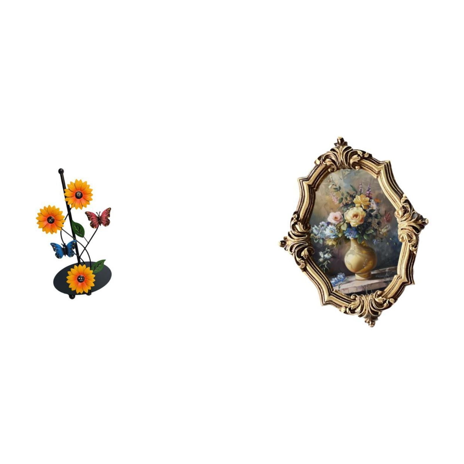 Fiocias Toilet Paper Holder Paper Towel Holder Countertop Photo Frame Picture Frame with Resin Iron Construction Removable Display Suitable for Kitchen Bedroo