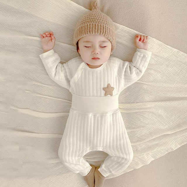 Cowsor Unisex Newborn Baby 2PC Set Cotton Long Sleeve Baby Outfit Soft Comfortable Baby Clothes for Boys and Girls