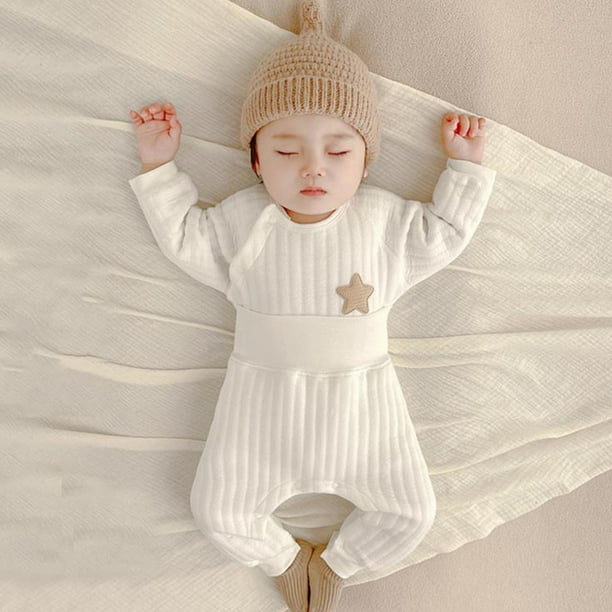 Cowsor Unisex Newborn Baby 2PC Set Cotton Long Sleeve Baby Outfit Soft Comfortable Baby Clothes for Boys and Girls