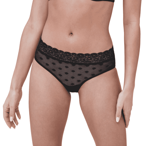 Skarlett Blue Women's Dare Dot Mesh Lace Hipster - Black - XSUS