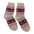 thumbnail image 2 of Calcetines tobilleros de mezcla de lana con diseño de alce para invierno, para exteriores, Navidad, color caqui, 2 of 9