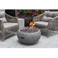 thumbnail image 3 of Modeno Outdoor Newbridge Fire Pit Table Grey Durable Round Fire Bowl Glass Fiber Reinforced Concrete Propane Patio Fire Place 27 Inches Electronic Ignition Cover and Lava Rock Included, 3 of 5