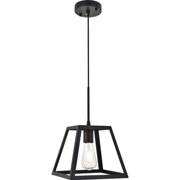 RESOLUTE Pendant Mid-Century Modern 1-Light Black Metal Brass Bronze Adjustable