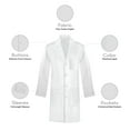 thumbnail image 6 of Panda Uniform by HeedFit Unisex 40" Lab Coat, XL, White, 6 of 7