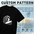 thumbnail image 6 of Black T Shirts for Men, Surfer,Wave,Black And White,Graphic Mens Graphic Tees, 25060422,S, 6 of 8