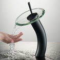 thumbnail image 2 of KRAUS Tall Waterfall Bathroom Faucet for Vessel Sink with Clear Glass Disk, Oil Rubbed Bronze Finish, 2 of 10