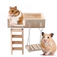 thumbnail image 1 of Pet Swings, 3Pcs Wooden Hamster Crawling Ladder Funny Swing Platform Toys Set For Small Pet, 1 of 8