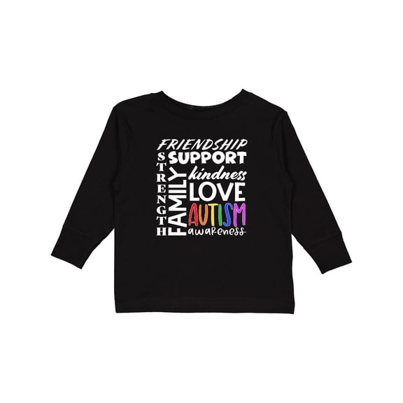 Inktastic Autism Awareness Love, Friendship, Support Boys or Girls Long Sleeve Toddler T-Shirt