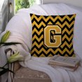 thumbnail image 3 of Carolines Treasures CJ1053-GPW1414 Letter G Chevron Black & Gold Fabric Decorative Pillow, 3 of 4