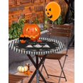 thumbnail image 2 of Halloween Fitted Tablecloth for Round Table,Trick Or Treat Quotes Table Cover with Elastic Edge Waterproof Table Cloth,Pumpkin Ghost Face Black White Plaid Table Covers for Kitchen Indoor 36-44in, 2 of 6