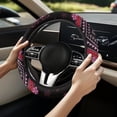 thumbnail image 3 of Uorisanigo Boho Print Warm Steering Wheel Cover for Winter Retro Car Steering Wheel Cover for Most Vehicle Easy to Install Car Steering Wheel Protector for Women Car Decor Gift for Wife, 3 of 8
