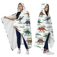 thumbnail image 2 of Wearable Blanket,White Cartoon Dinosaurs Names Pattern Hooded Wearable Flannel Blanket for Adults & Teens,Winter Poncho Shawl Wrap Cape Cozy Anti-Pill,60"x80", 2 of 5