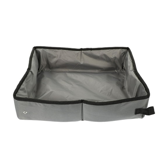 ibasenice Foldable Grey Waterproof Travel Litter Box Portable Cat Sand Container for Outdoor