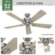 thumbnail image 2 of Ventilador de techo Hunter Crestfield con cadena de luz LED de 132 cm, 2 of 9