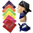 thumbnail image 4 of Yuarrent Pañuelo cuadrado para exteriores de 55cm x 55cm, diadema negra y roja de Cachemira estampada para mujeres/hombres/niños/niñas Almacenamiento y organización del hogar vino rojo Yuarrent HA5742-04, 4 of 6
