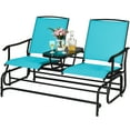 thumbnail image 3 of Costway 2 Person Outdoor Patio Double Glider Chair Loveseat Rocking Turquoise, 3 of 11