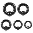 thumbnail image 2 of QQTDFG 1 Pair Large Size Acrylic Captive Bead Rings Black BCR Septum Ring Ear Piercing-4G(5mm), 2 of 9